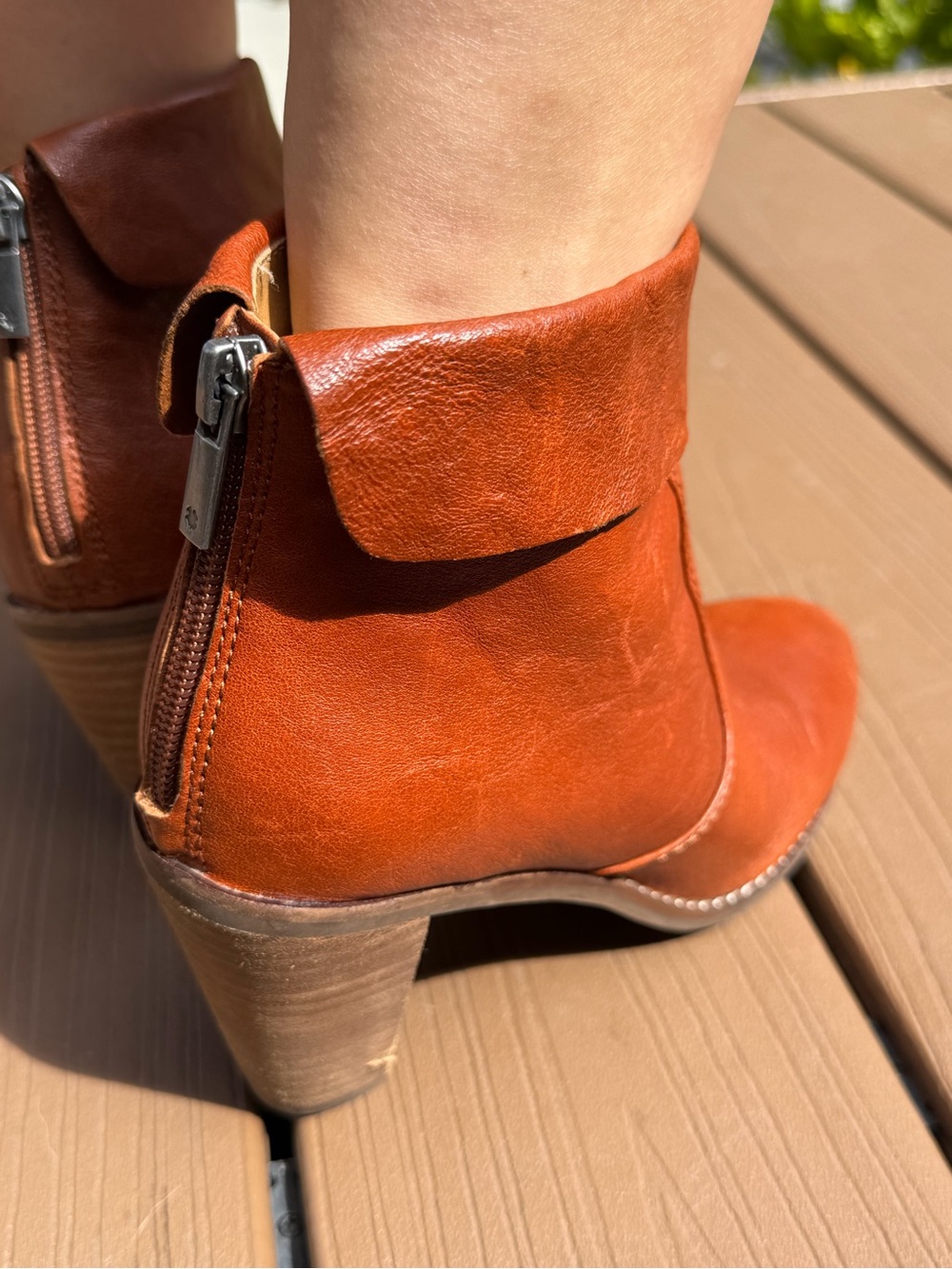 Lucky Brand Rust Leather Ankle Booties - Picture 3 of 5